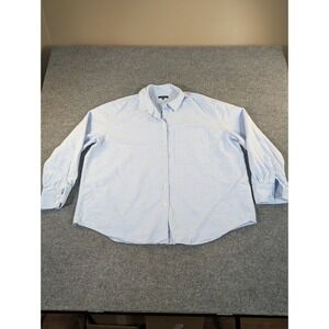 Quince Mens Organic Cotton Oxford Shirt Light Blue Long Sleeve XL #2378